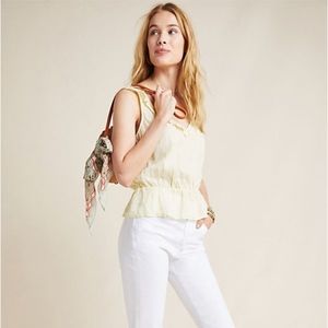 NWT - By Anthropologie Linen Peplum Blouse
